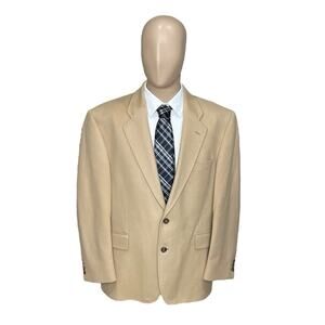 Alexandre London Savile Row Wool Cashmere Bend 2 Button Blazer 44S Tan Jacket